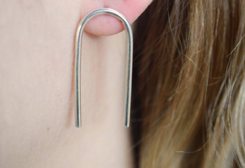 925 Silber Offene Ohrringe, Arc Ohrringe von PalidouCreations