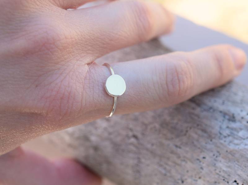 Kreis Sterling Silber Ring, Stapelring von PalidouCreations