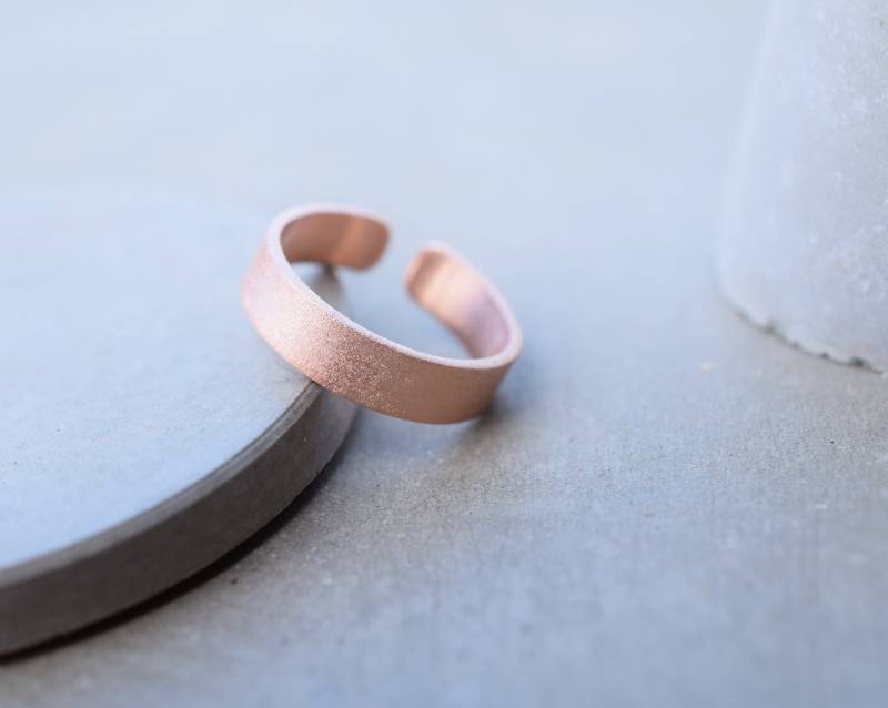 Offener Matter Rosegold Sterling Silber Ring, 5 Mm Breit von PalidouCreations