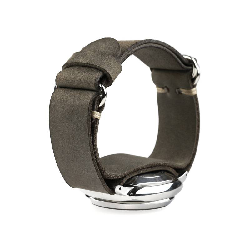 Bundeswehr Uhrenarmband in Khaki Grün Mit Doppelringschloss, Breitem Handgelenk Und Speziellem Anstoss 17 Mm, 21 23 Mm von PallAtelier