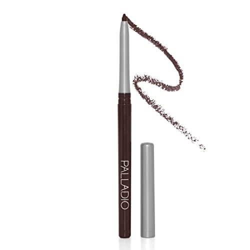 Palladio Einziehbarer wasserdichter Eyeliner, Aubergine, cremig, Slip-Twist-Up-Bleistift, Eyeliner, wischfest, lang anhaltende Anwendung, kein Spitzer erforderlich von Palladio