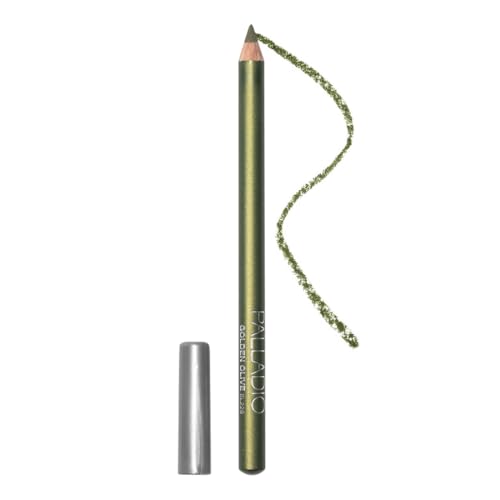 Palladio Holz-Eyeliner-Stift, dünne Stiftform, einfache Anwendung, feste und dennoch geschmeidige Formel, perfekt umrandete Augen, Kontur und Linie, langanhaltend, Golden Olive von Palladio