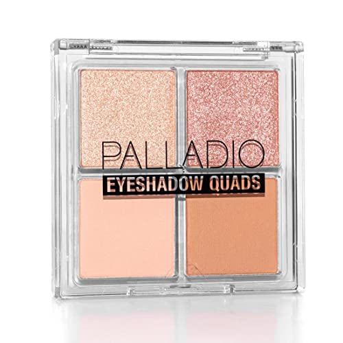 Palladio Lidschattenquads, samtig pigmentierte, mischbare matte, metallische und schimmernde Finishes, cremige Formel, vielseitige Vier-Wege-Lidschattenpalette, Honey Pie von Palladio