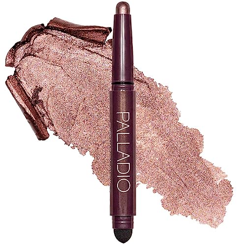 Palladio Waterproof Eyeshadow Stick with Blending Sponge, Long Lasting & Effortless Application, Smudge Free & Crease Proof Formula, Matte & Shimmer Shades, Buildable Eye Shadow (Burgundy Shimmer) von Palladio