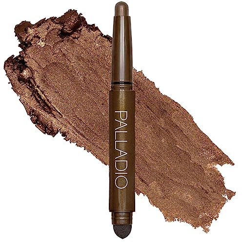 Palladio Waterproof Eyeshadow Stick with Blending Sponge, Long Lasting & Effortless Application, Smudge Free & Crease Proof Formula, Matte & Shimmer Shades, Buildable Eye Shadow (Chocolate Shimmer) von Palladio