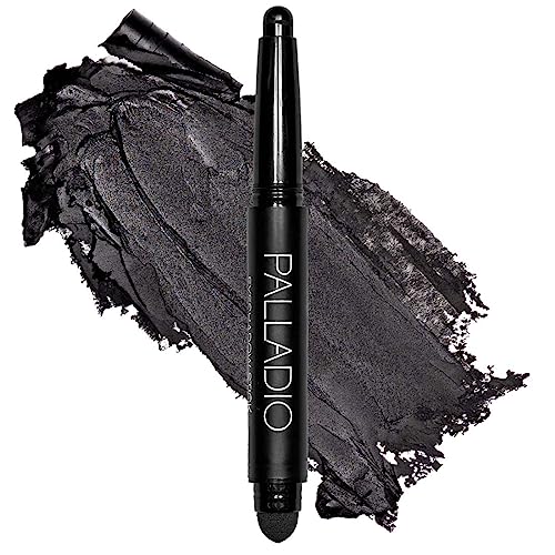 Palladio Waterproof Eyeshadow Stick with Blending Sponge, Long Lasting & Effortless Application, Smudge Free & Crease Proof Formula, Matte & Shimmer Shades, Buildable Eye Shadow (Matte Black) von Palladio