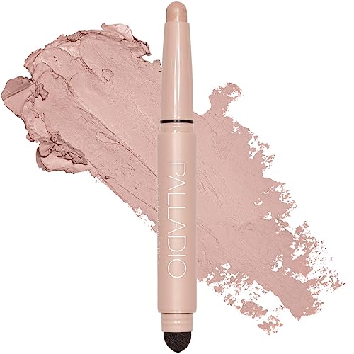 Palladio Waterproof Eyeshadow Stick with Blending Sponge, Long Lasting & Effortless Application, Smudge Free & Crease Proof Formula, Matte & Shimmer Shades, Buildable Eye Shadow (Matte Rose) von Palladio