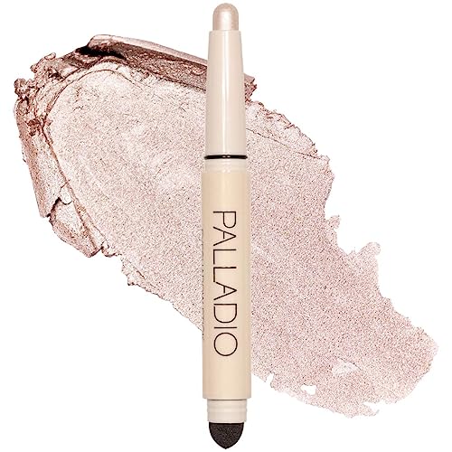 Palladio Waterproof Eyeshadow Stick with Blending Sponge, Long Lasting & Effortless Application, Smudge Free & Crease Proof Formula, Matte & Shimmer Shades, Buildable Eye Shadow (Pearl shimmer) von Palladio