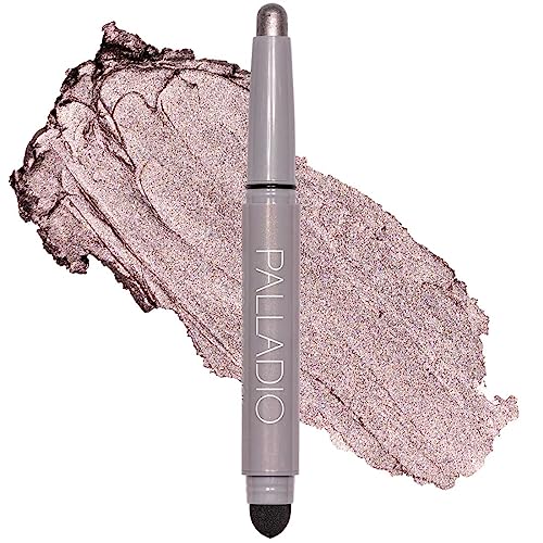 Palladio Waterproof Eyeshadow Stick with Blending Sponge, Long Lasting & Effortless Application, Smudge Free & Crease Proof Formula, Matte & Shimmer Shades, Buildable Eye Shadow (Silver Mauve Shimmer) von Palladio