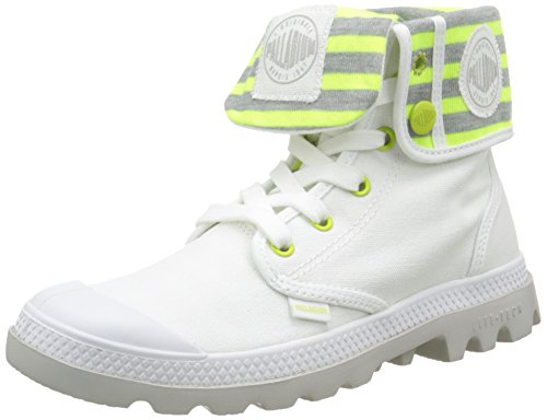 Palladium Damen Baggy Lit W Hohe Sneaker, Weiß C01 White Vapor Lime Punch, 37 EU von Palladium