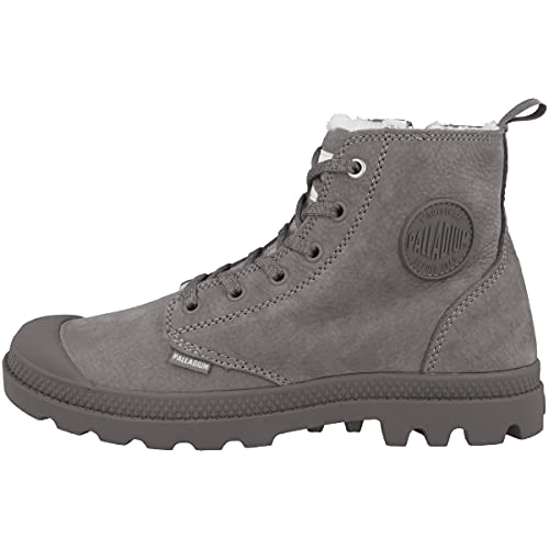 Palladium Damen Boots Pampa Hi Zip WL Leather, Cloudburst Charcoal Gray 95982 055, 37.5 EU von PLDM by Palladium