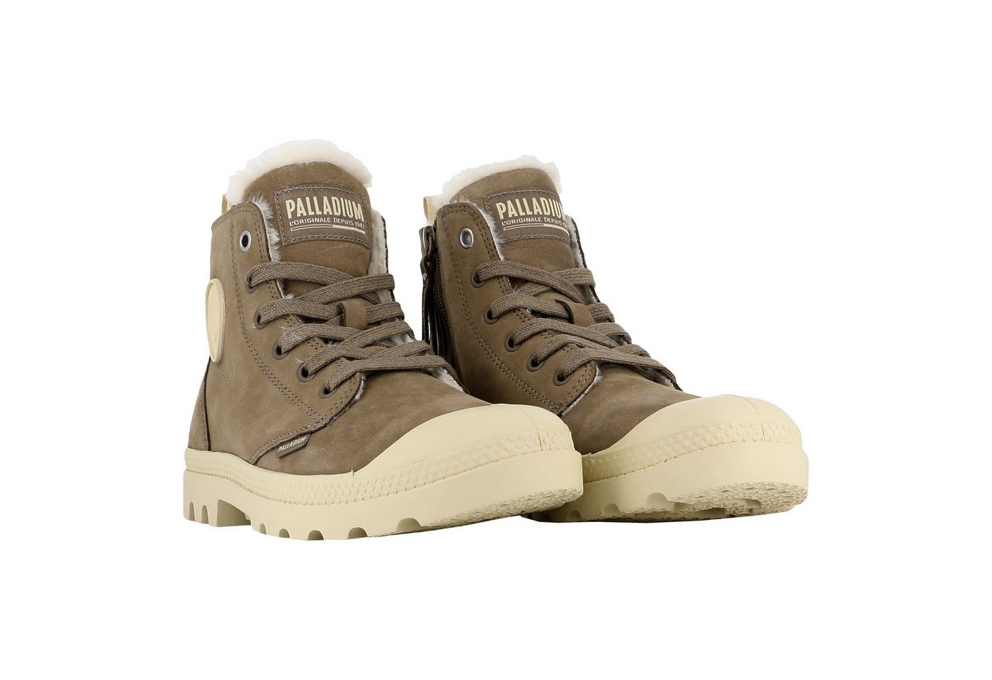 Palladium Pampa Hi Zip WL Stiefelette mit Reißverschluss und Markenpatch an der Seite von Palladium