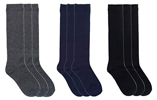 12 Paar Mädchen Kniestrümpfe Kinder Strümpfe | unifarben 27-30 / schwarz von Palleon