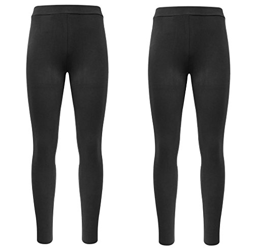 2er Pack Damen Leggings | Basic in Schwarz | Sport Leggings Frauen | Jogginghose Damen | Elastische Leggins aus Baumwolle M/schwarz von Palleon