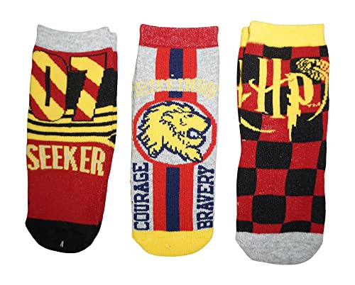 3 Paar Harry Potter Jungen Terry ABS Socken | Kinder Winter Stoppersocken (mehrfarbig, 27-30) von Palleon