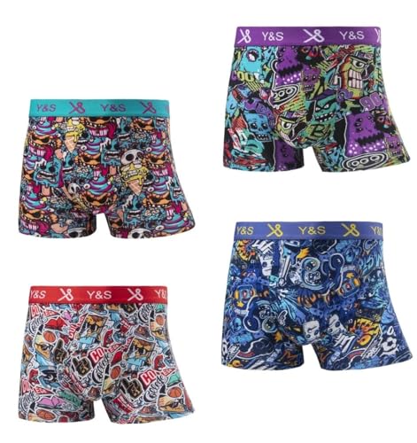 4er Pack Jungen Boxershorts | Kinder Bunte lustige Retroshorts (as3, Numeric, Numeric_158, Regular, Mehrfarbig) von Palleon