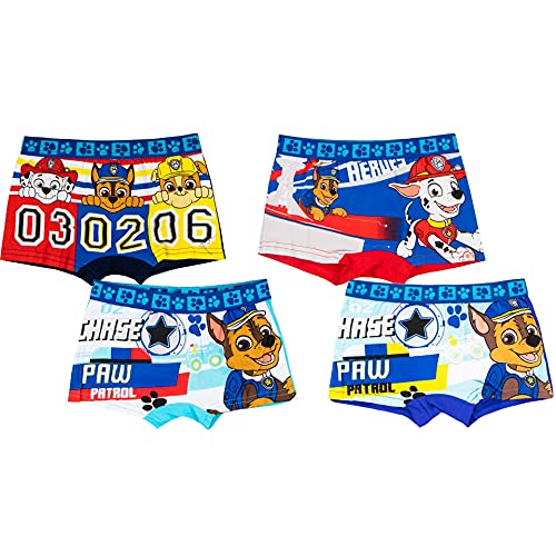 4er Pack Paw Patrol Jungen Boxershorts Kinder Unterhosen Mehrfarbig / 6-8 Jahre von Palleon