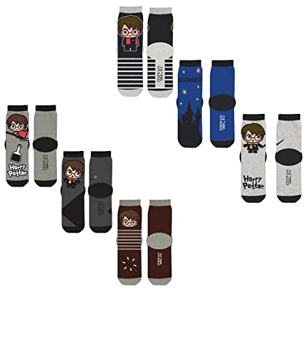 6 Paar Harry Potter Jungen Socken Kinder Strümpfe (mehrfarbig 2, 23-26) von Palleon