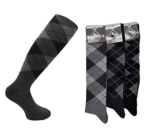 6 Paar Herren Kniestrümpfe | Männer Herbst Winter karo Socken lang (as3, numeric, numeric_39, numeric_42, regular, regular, karo, 39-42) von Palleon