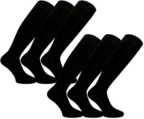 6 Paar Herren Thermo Kniestrümpfe | Männer Herbst Winter Socken schwarz lang schwarz 43-46 von Palleon