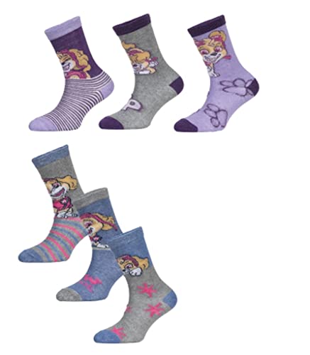 6 Paar Paw Patrol Mädchen Socken Kinder Strümpfe (mehrfarbig, 23-26) von Palleon