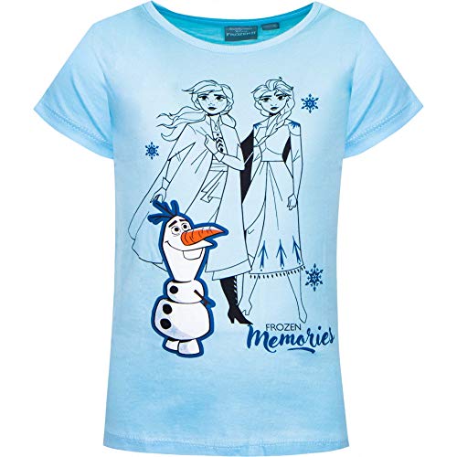 Frozen Die Eiskönigin Mädchen T-Shirt | Kinder Kurzarm Shirt blau / 116 von Palleon