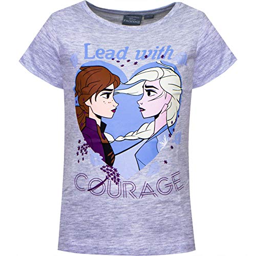 Frozen Die Eiskönigin Mädchen T-Shirt | Kinder Kurzarm Shirt grau / 104 von Palleon