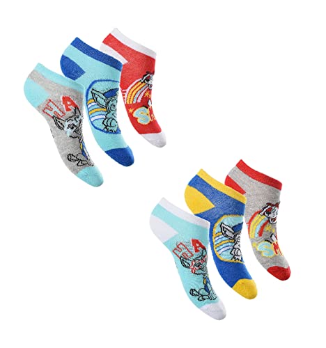 Jungen Sneaker Socken Kinder Füßlinge Paw Patrol 6 Paar mehrfarbig / 31-34 von Palleon