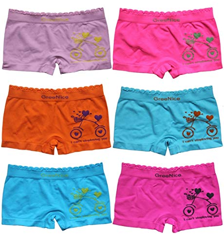 Palleon 6er Pack sportliche Mädchen Pantys Hipster Shorts Kinder Slips Mehrfarbig / 98-104 von Palleon