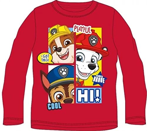 Paw Patrol Jungen Langarmshirt | Kinder Langarm Pullover (128, rot) von Palleon