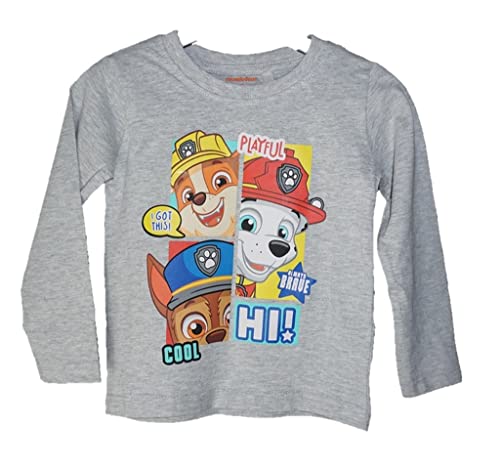 Paw Patrol Jungen Langarmshirt | Kinder Langarm Pullover 116 (Etikette 6A) / grau 2 von Palleon