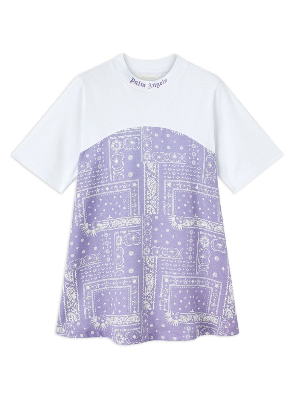 Palm Angels Kids Astro Paisley T-Shirtkleid - Violett von Palm Angels Kids