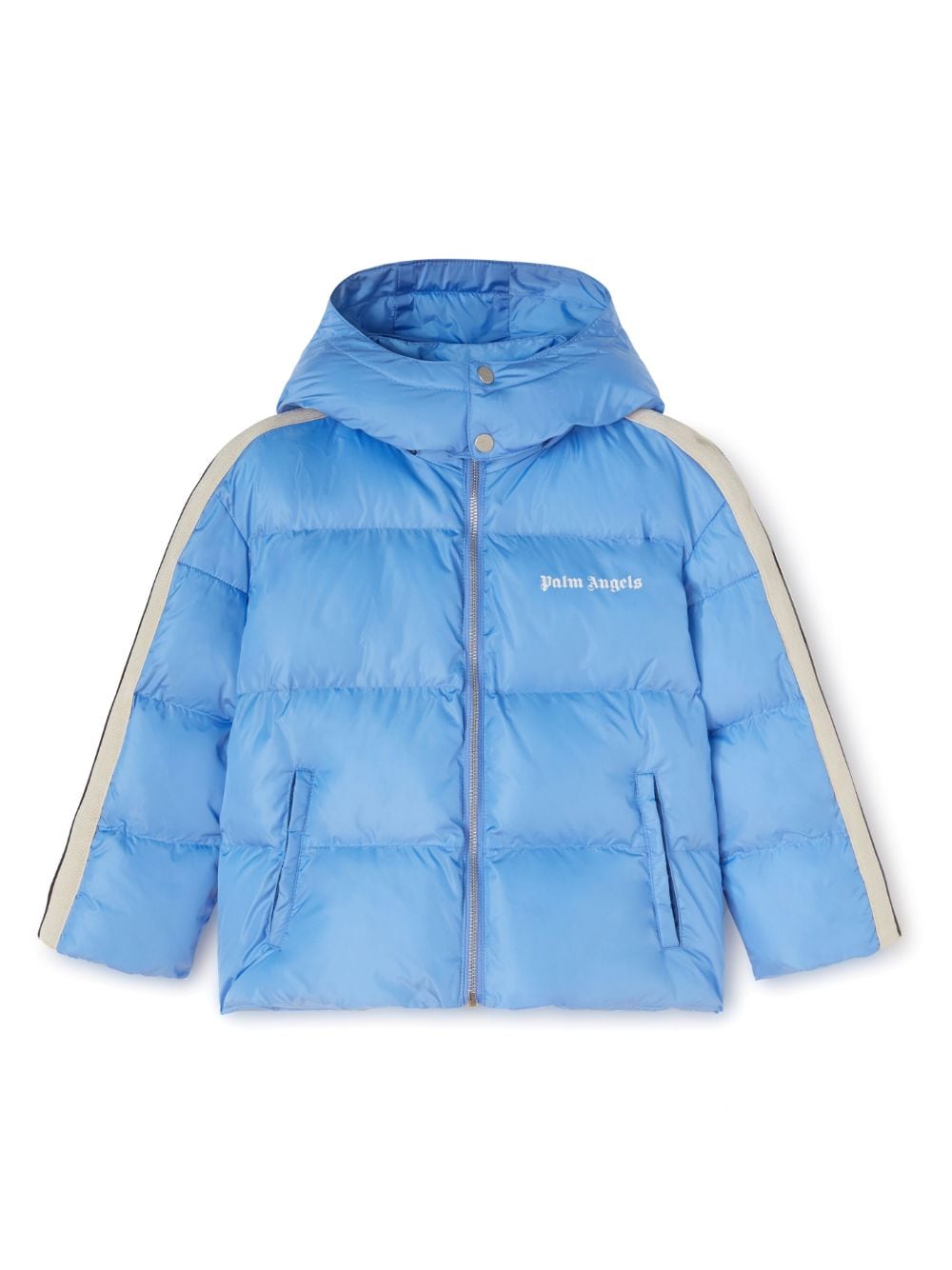 Palm Angels Kids Gefütterte Jacke mit Logo-Print - Blau von Palm Angels Kids