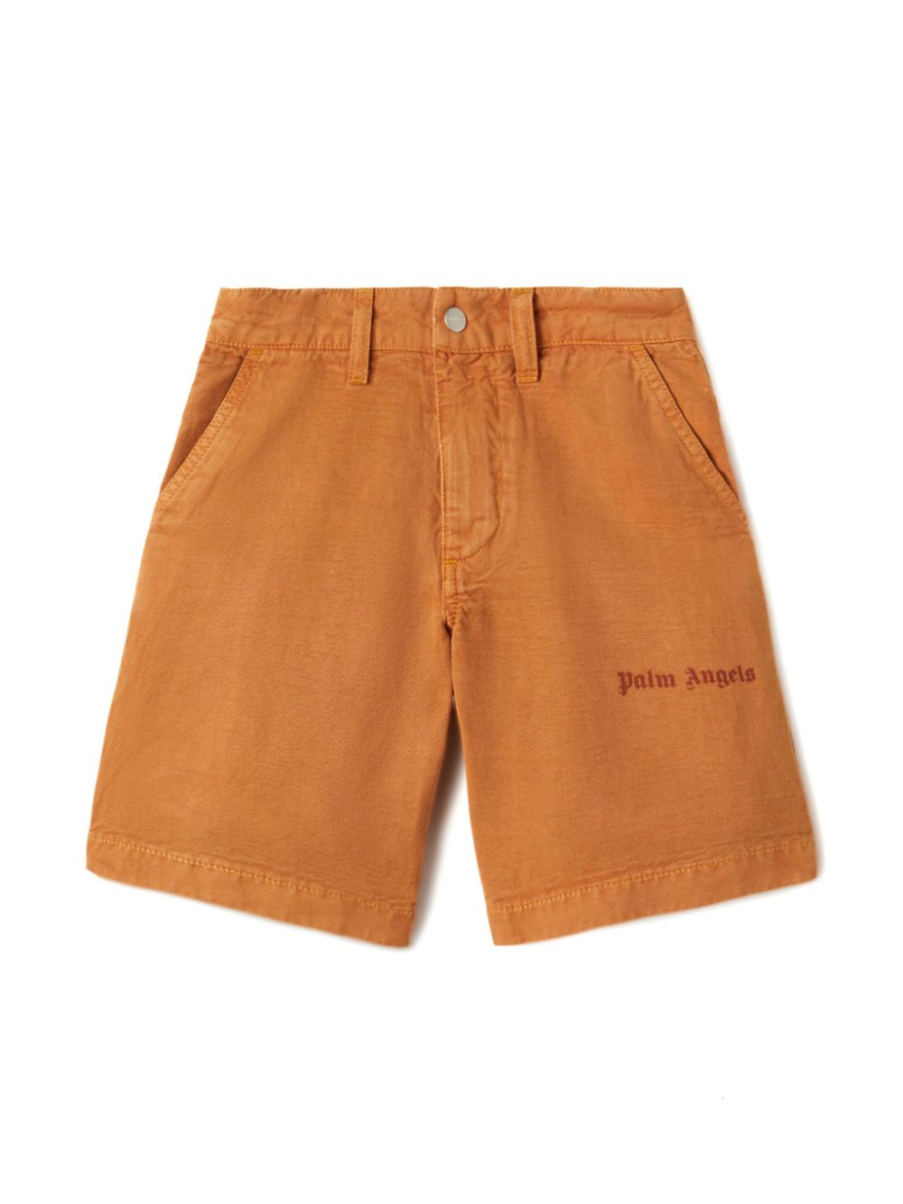 Palm Angels Kids Gerade Shorts mit Logo-Print - Orange von Palm Angels Kids