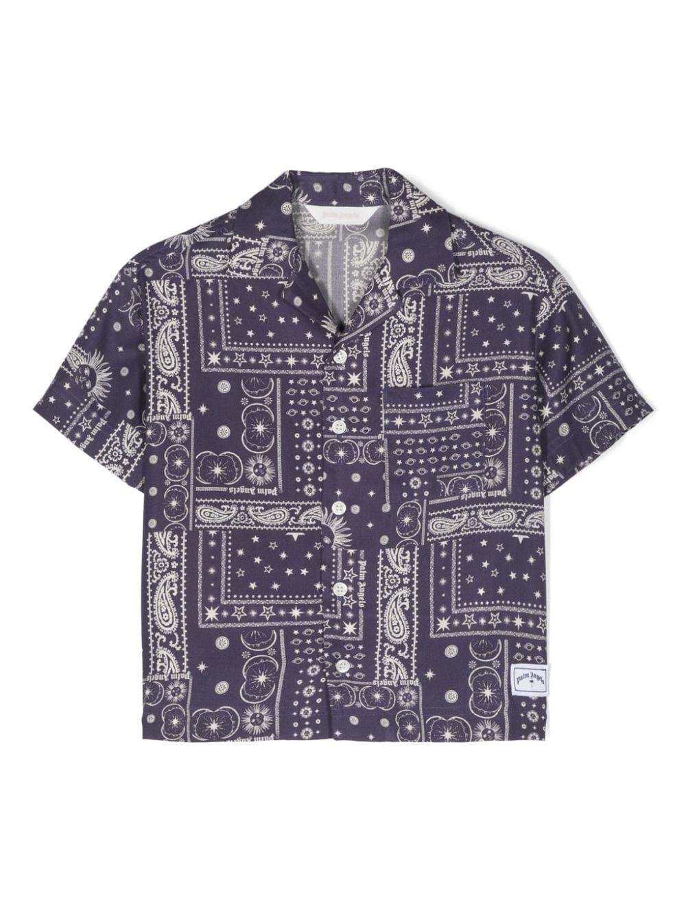 Palm Angels Kids Kurzärmeliges Astro Paisley Hemd - Schwarz von Palm Angels Kids