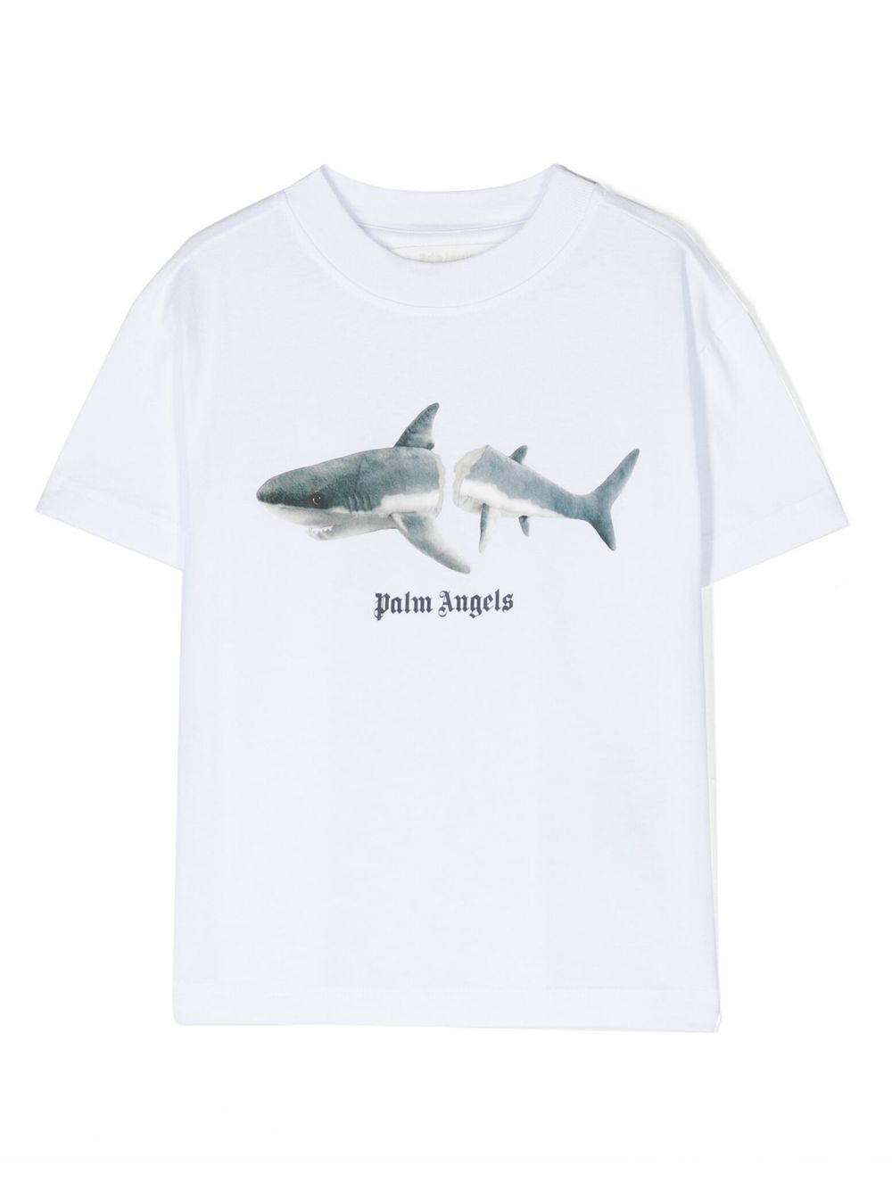 Palm Angels Kids T-Shirt aus Bio-Baumwolle mit Hai-Print - Weiß von Palm Angels Kids