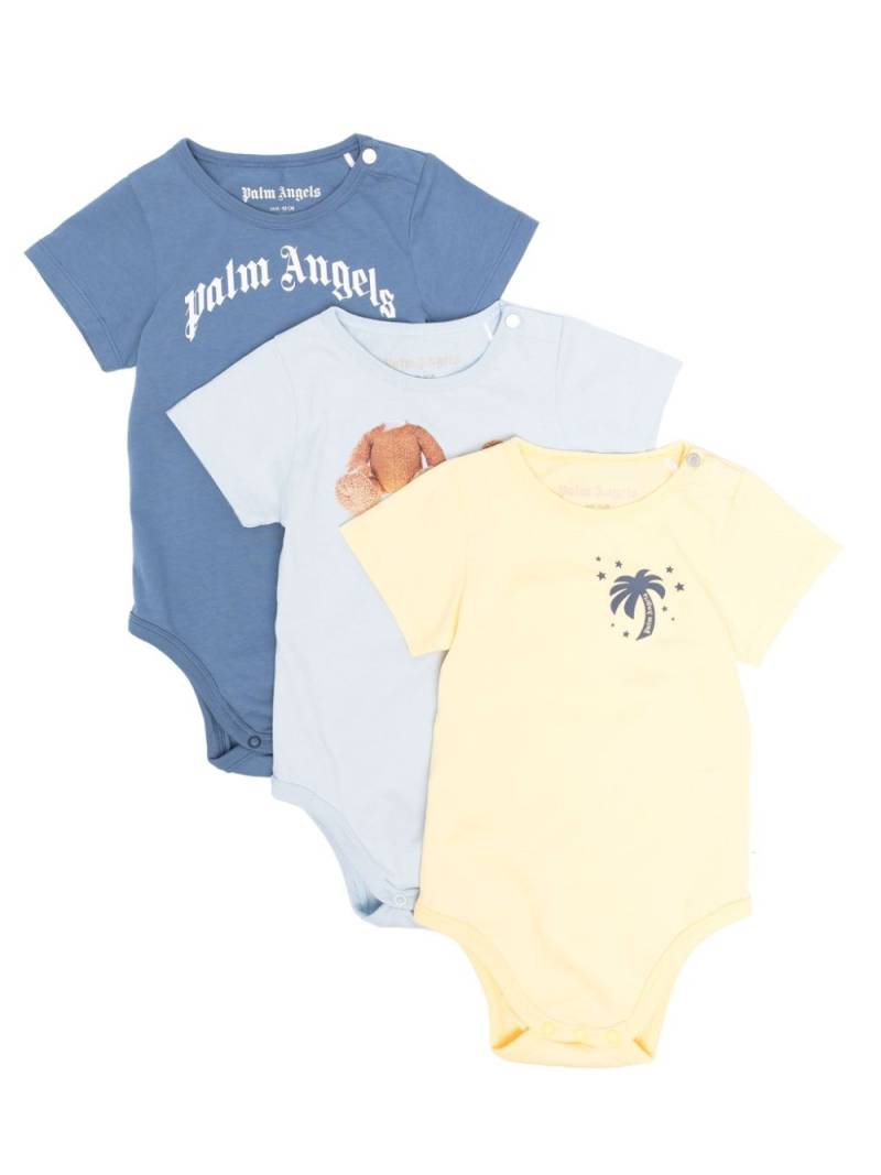 Palm Angels Kids Set aus Bodys mit Logo-Print - Gelb von Palm Angels Kids