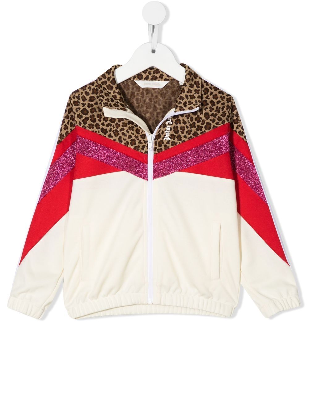 Palm Angels Kids Sweatshirtjacke in Colour-Block-Optik - Weiß von Palm Angels Kids