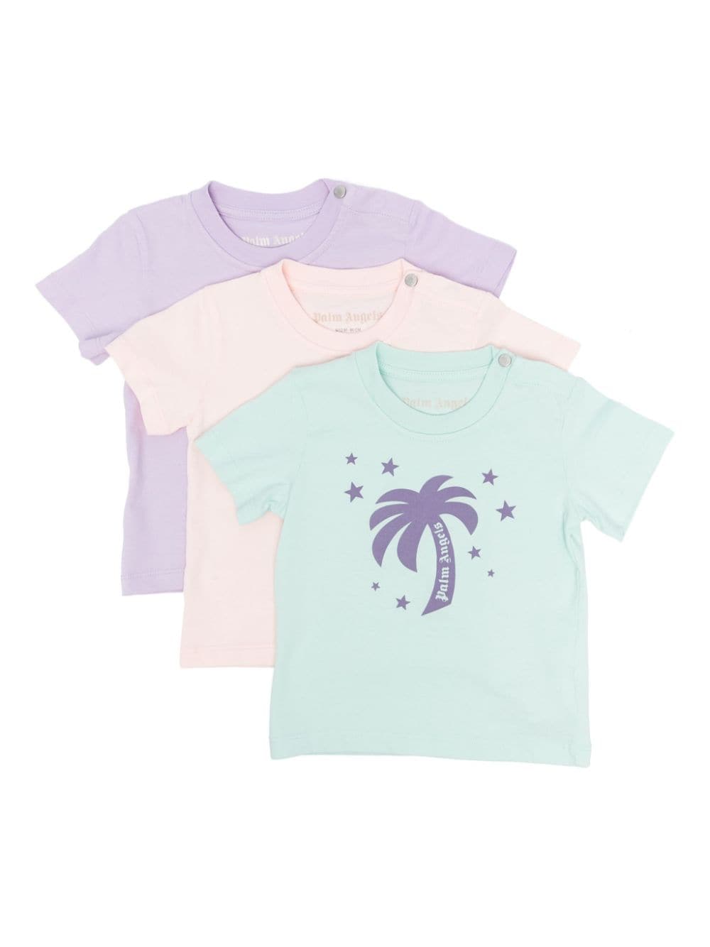 Palm Angels Kids Set aus drei T-Shirts mit Logo-Print - Grün von Palm Angels Kids