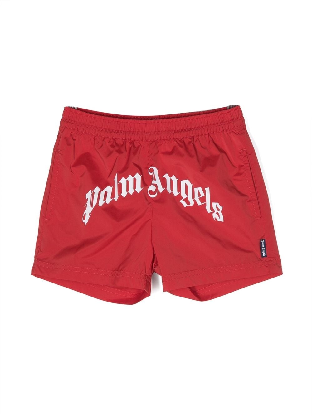 Palm Angels Kids Badeshorts mit Bogen-Logo - Rot von Palm Angels Kids