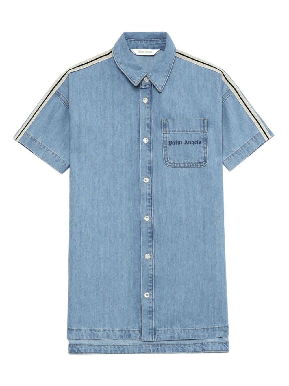 Palm Angels Kids Jeanskleid mit Streifendetail - Blau von Palm Angels Kids