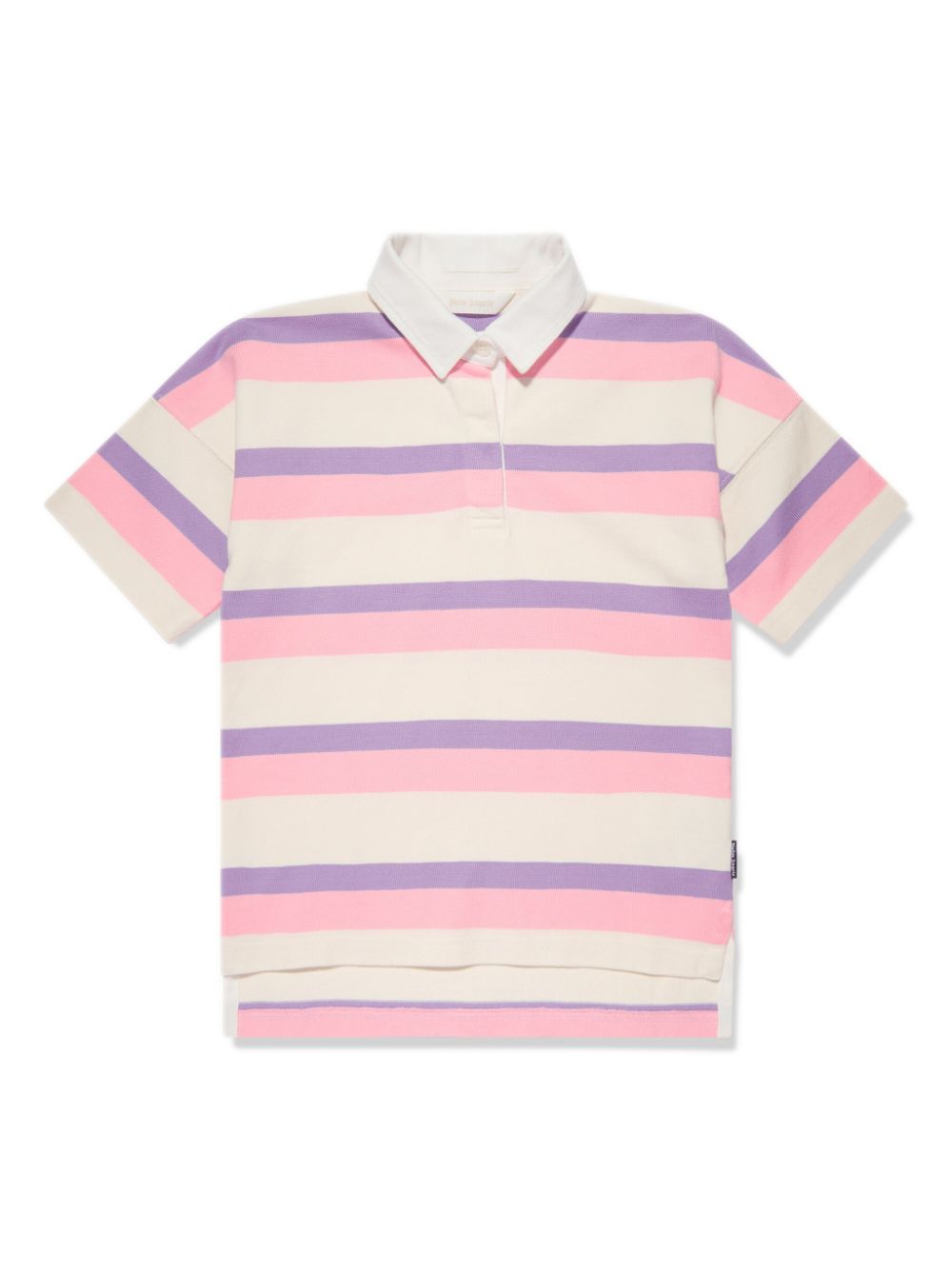 Palm Angels Kids Gestreiftes Poloshirt mit Logo-Print - Rosa von Palm Angels Kids