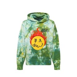 Grüner Palm Angels Baumwoll Hoodie Mit Logo von Palm Angels