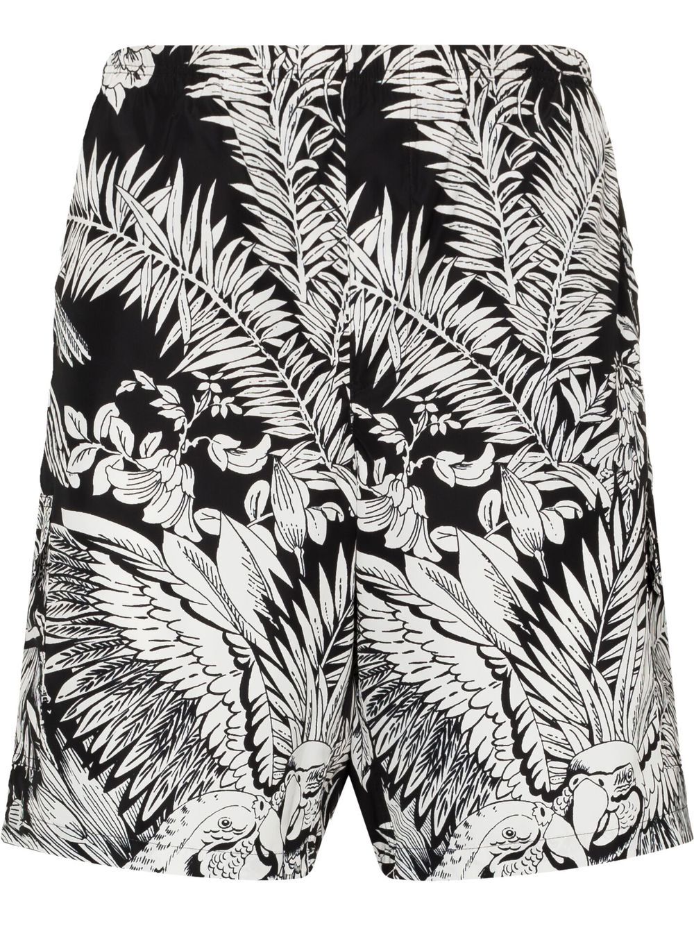 Palm Angels Badeshorts mit Jungle Parrots-Print - Schwarz von Palm Angels