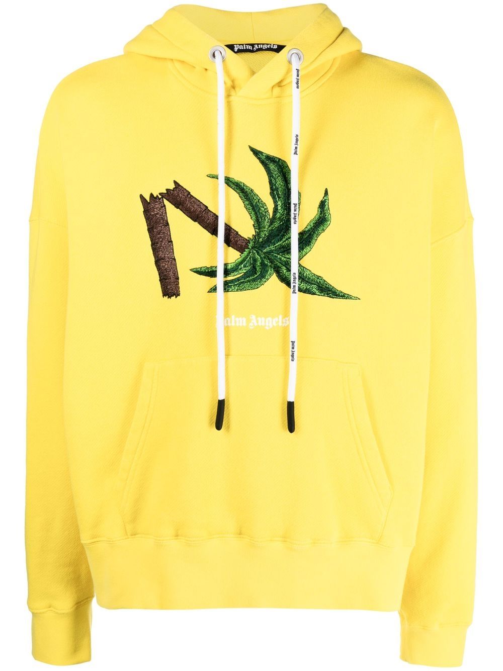 Palm Angels Broken Palm Hoodie mit Kordelzug - Gelb von Palm Angels