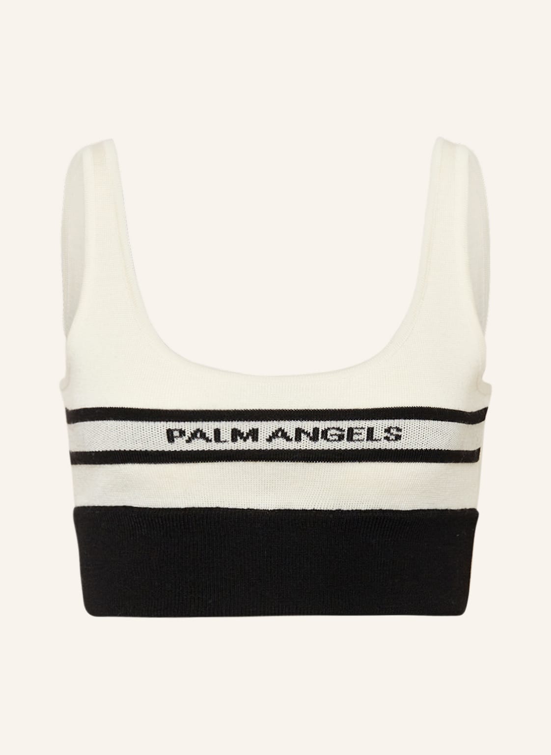 Palm Angels Cropped-Stricktop schwarz von Palm Angels