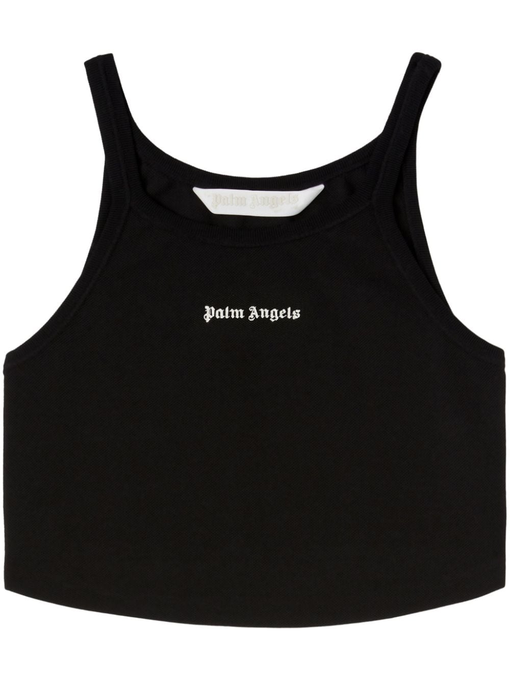 Palm Angels Cropped-Tanktop mit Logo-Print - Schwarz von Palm Angels