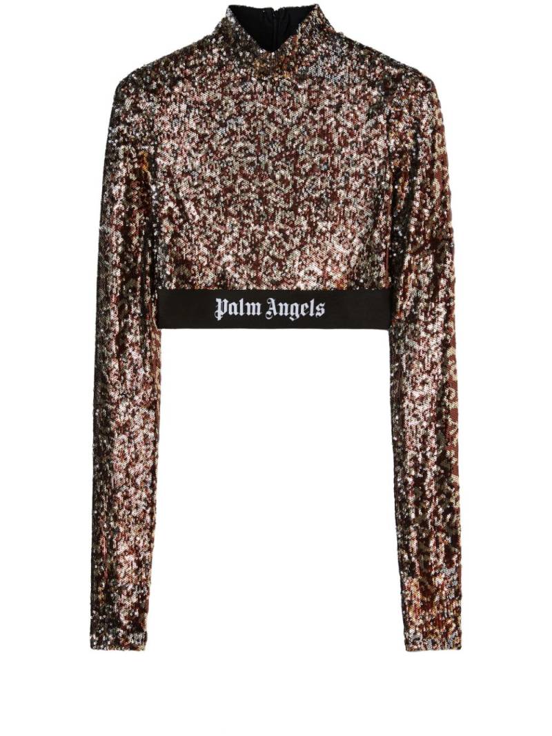 Palm Angels Cropped-Top mit Logo - Braun von Palm Angels