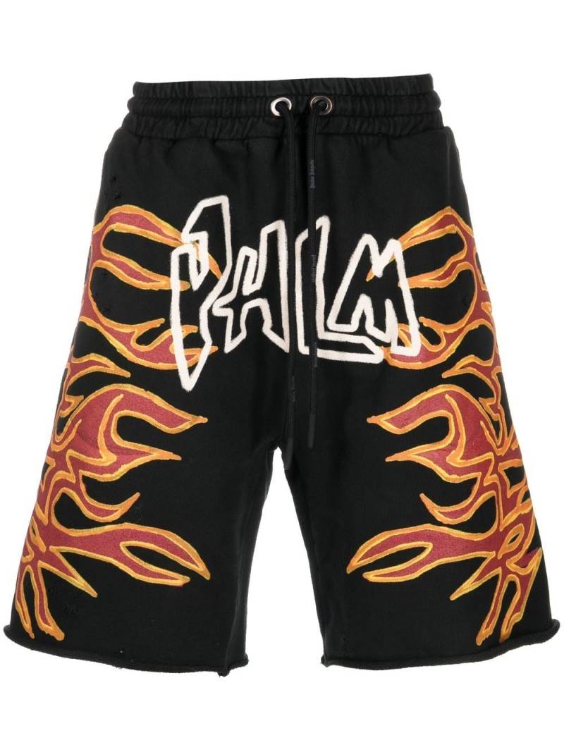 Palm Angels Shorts mit Graffiti-Print - Schwarz von Palm Angels