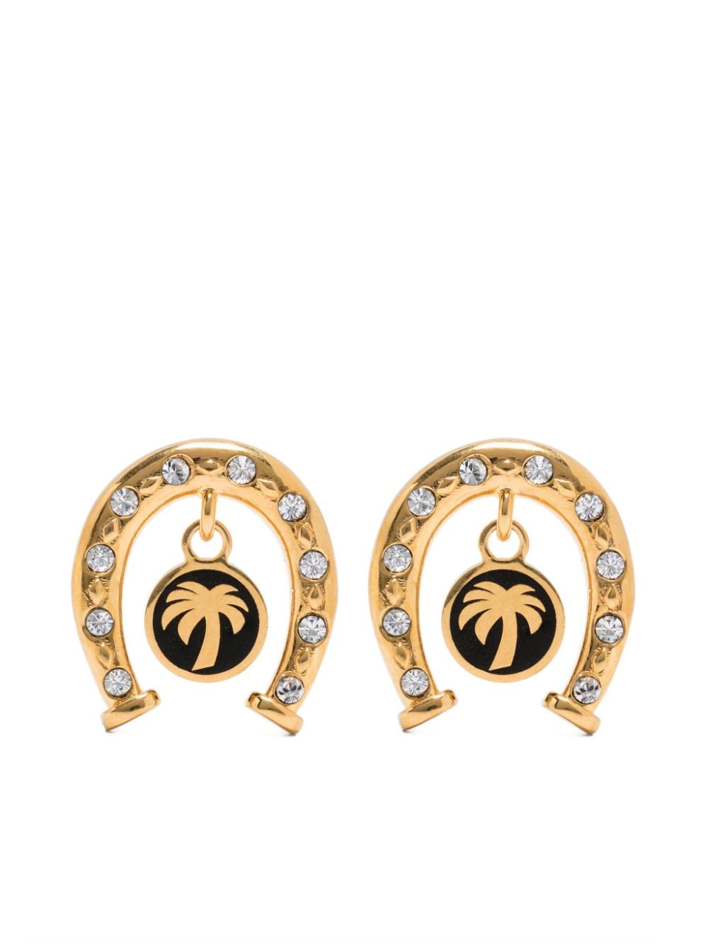 Palm Angels Horseshoe Ohrringe mit Strassverzierung - Gold von Palm Angels